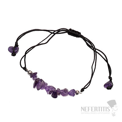 Amethyst bracelet with drawstring