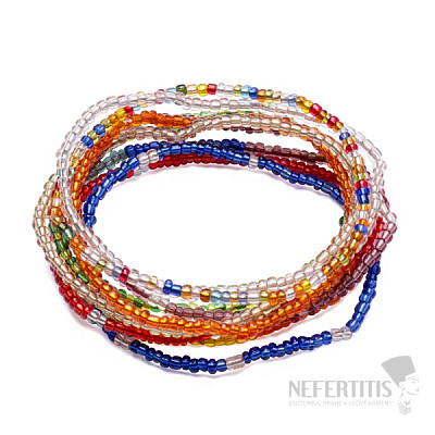 Set of 9 fashion bracelets made of glass beads