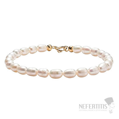 Armband aus weißen Perlen 19,5 cm
