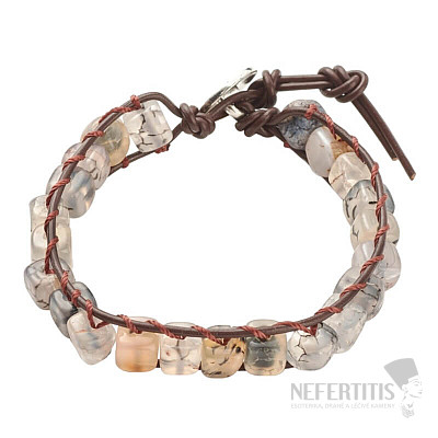Agate braided bracelet made of bones