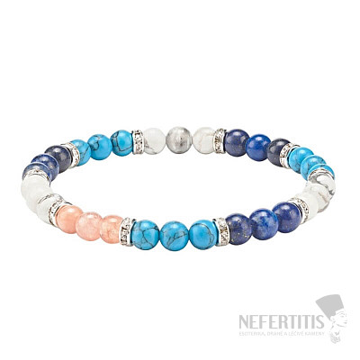 Lapis lazuli bracelet with a mix of semi-precious stones