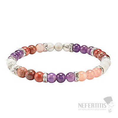 Amethyst bracelet with a mix of semi-precious stones