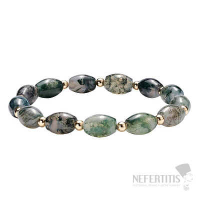 Agate moss bracelet made of ovals