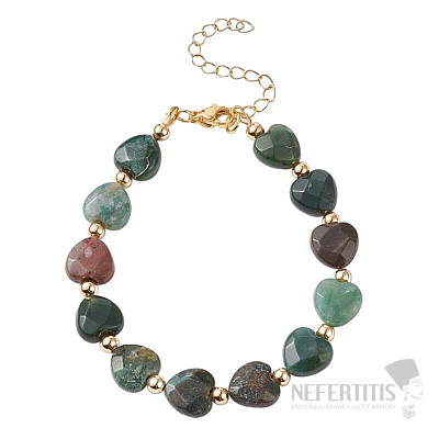 Agate Indian bracelet made of cut hearts