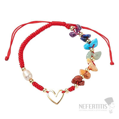 Makramee-Armband Chakra rote Schnur