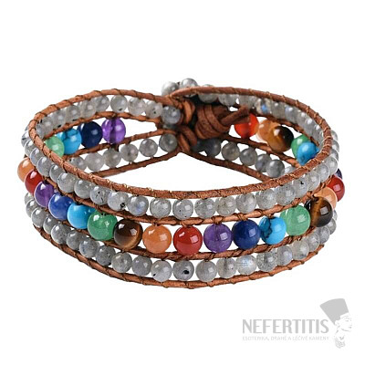 Labradorite bracelet with semi-precious stones