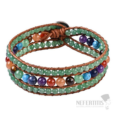 Aventurine green bracelet with semi-precious stones