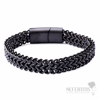 Armband Weizenkette Edelstahl schwarz