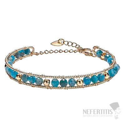 Metal bracelet with cut apatite