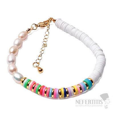 Modisches Armband aus Perlen und Heishi-Perlen