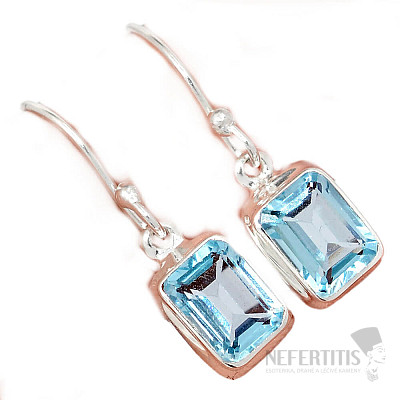 Ohrringe mit Topas-Blauschliff, Silber Ag 925 E1496