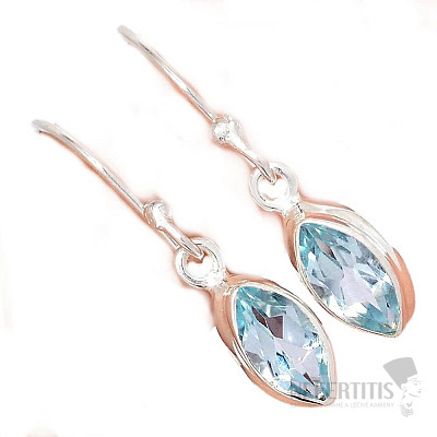 Topaz modrý broušený náušnice stříbro Ag 925 E1520