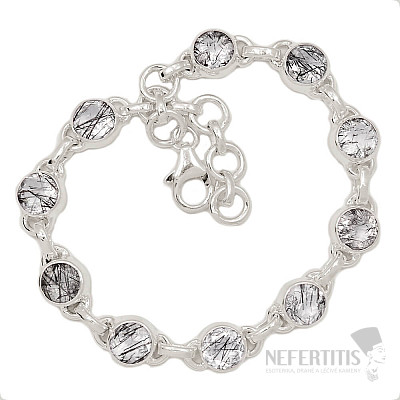 Crystal with tourmaline bracelet silver Ag 925 B29