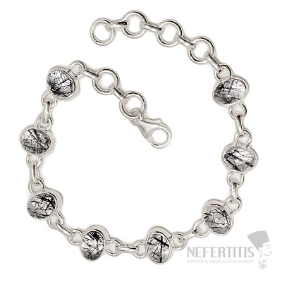 Crystal with tourmaline bracelet silver Ag 925 B192
