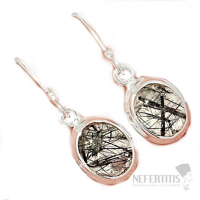 Tourmaline in crystal earrings silver Ag 925 E772