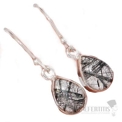 Turmalín v krištáli náušnice striebro Ag 925 E794