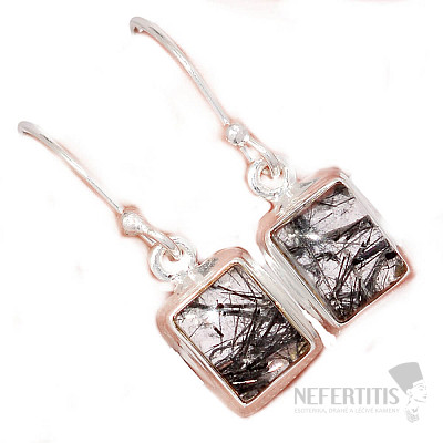 Turmalín v krištáli náušnice striebro Ag 925 E798