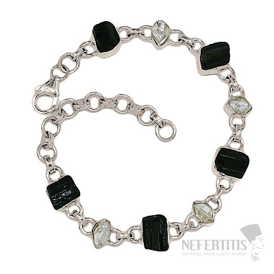 Tourmaline skoryl bracelet silver Ag 925 B77