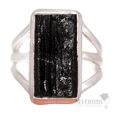 Turmalín skoryl prsteň striebro Ag 925 R1572