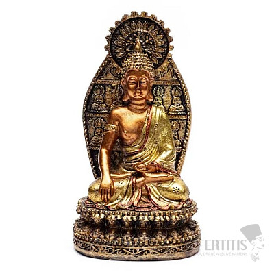 Buddha berührt den Boden auf einer Lotusblüte Thai Figur 18 cm