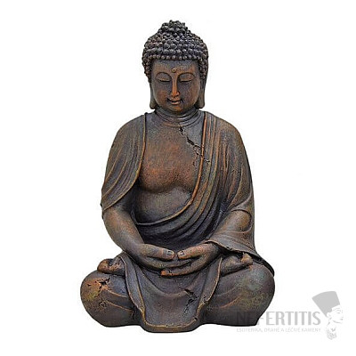 Buddha meditating Japanese statuette in brown 38 cm