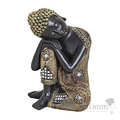 Buddha resting Japanese statuette in colorful robe