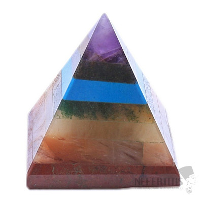 Pyramida čakrová ze sedmi polodrahokamů