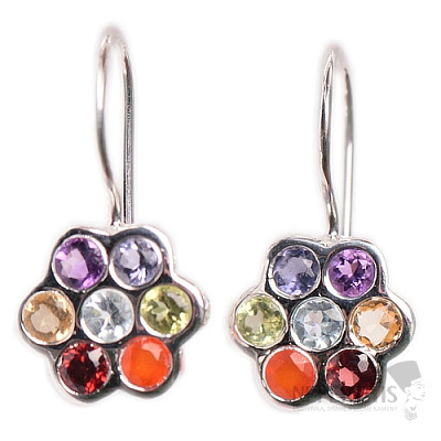 Chakra earrings Spring of life Ag 925