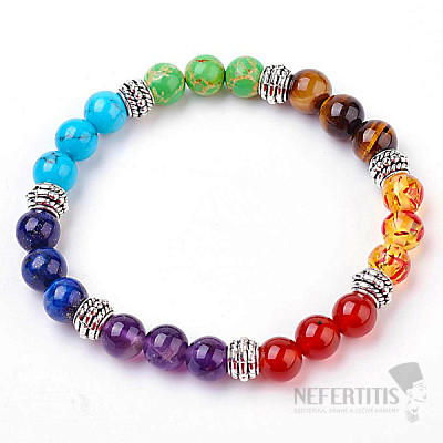 Chakra bracelet with semi-precious stone beads