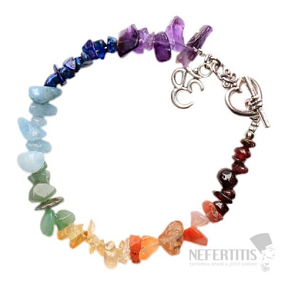 Chakra bracelet chopped with a heart and the symbol Om
