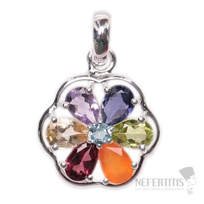 Chakra pendant Rose of Life Ag 925