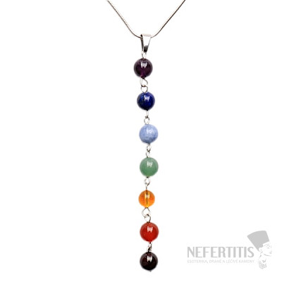 Chakra bead pendant with chain