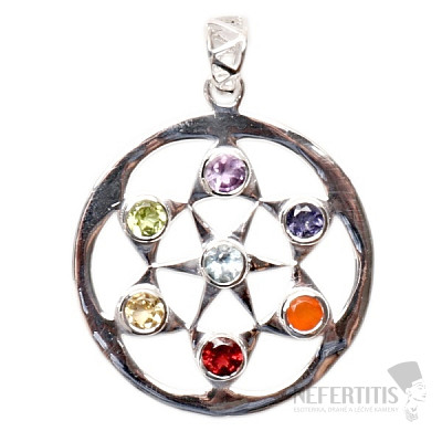 Sun and Star Chakra Pendant Ag 925