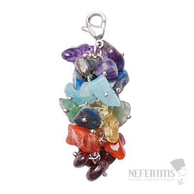 Chakra grape pendant with jeweled handle