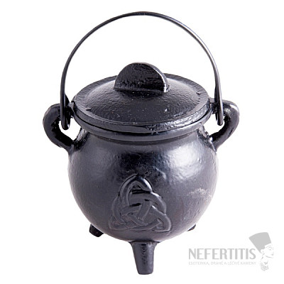 Incense burner cauldron with the symbol of the Celtic knot Trinity