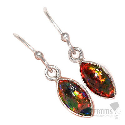 Ethiopian black opal earrings silver Ag 925 E124