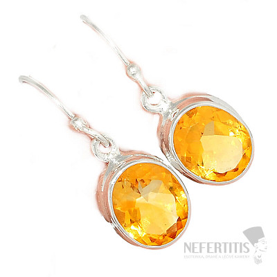 Citrín brúsený náušnice striebro Ag 925 E1753