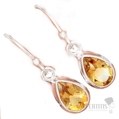 Citrín broušený náušnice stříbro Ag 925 E1839