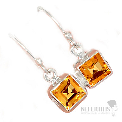 Citrín broušený náušnice stříbro Ag 925 E1852