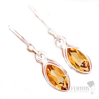 Citrín broušený náušnice stříbro Ag 925 E1860