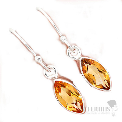 Citrín broušený náušnice stříbro Ag 925 E1882