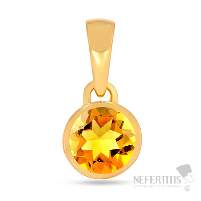 Silver pendant with cut citrine CB-P708G-C