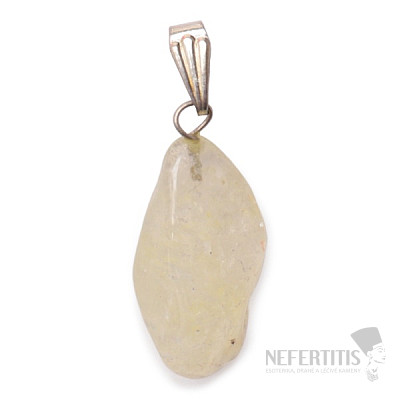 Crystal with sulfur tambled pendant 1.9 - 2.1 cm