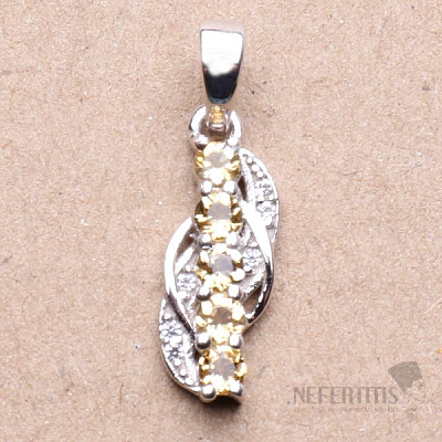 Silver pendant with cut citrines and zircons Ag 925 010250 CT