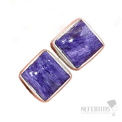 Čaroit náušnice kôstky striebro Ag 925 E275