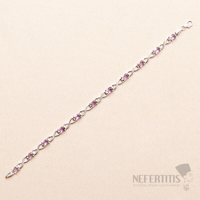 Ametyst broušený náramek stříbro Ag 925 BCZB14