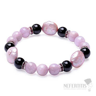 Keshi pearls, kunzite and agate bracelet RB Design 169