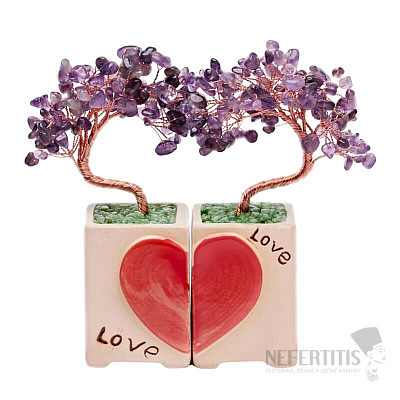 A set of Love trees made of amethyst - a gift of love