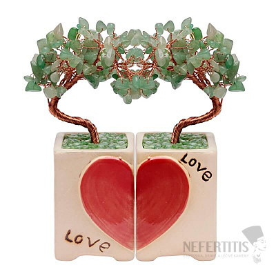 Sada Love stromčekov z avanturínu - darček z lásky
