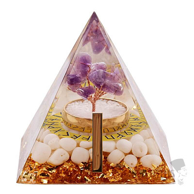 Orgonite pyramid with white agate Runa Isa